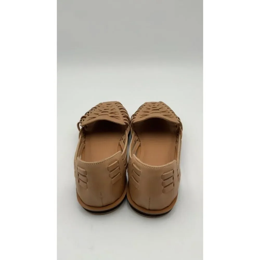 Quince Womens 100% Leather Huarache Flat Cashew Shoes 7 - Picture 2 of 2